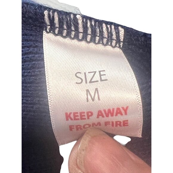 Bm Collection Navy Blue Acrylic Cardigan Pockets Button Front Knit Mature Size M - Picture 4 of 11